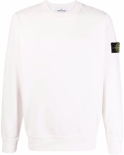 Stone Island Sweatshirt mit rundem Ausschnitt - Weiß