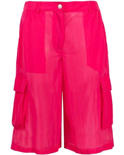 Moschino Jeans Sheer Knee-length Shorts - Pink