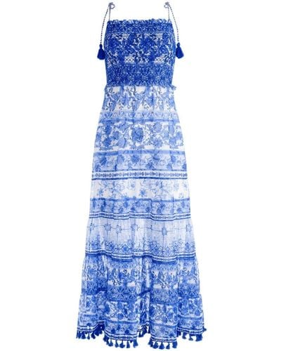 Alice + Olivia Monnie Floral-print Midi Dress - Blue