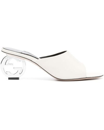 Gucci Gg Heeled Sandals - White