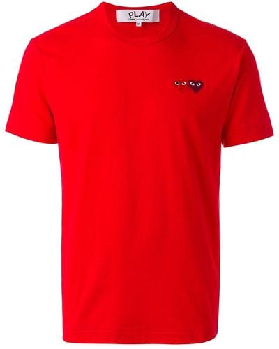 COMME DES GARÇONS PLAY Rotes Spiel-Doppelherz-T-Shirt