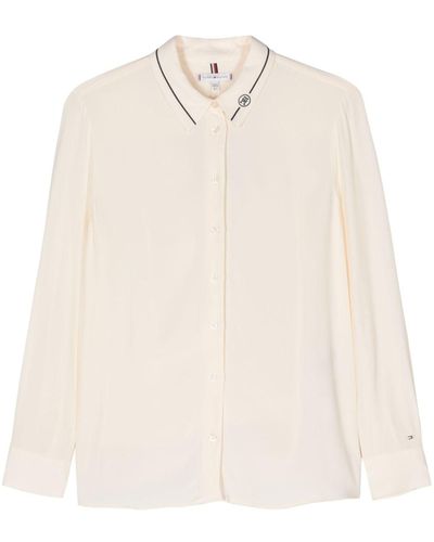 Tommy Hilfiger Classic-collar Crepe Shirt - White