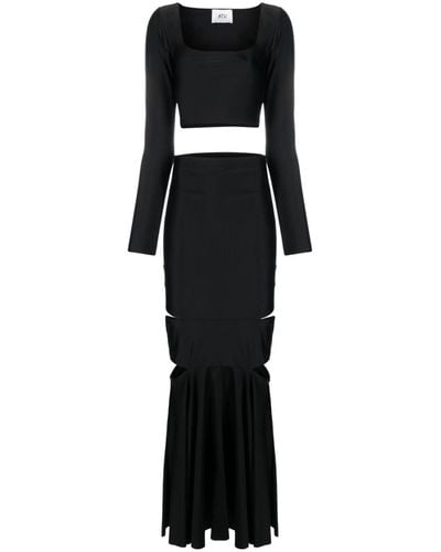 Atu Body Couture Set de falda y top con aberturas - Negro