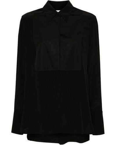 Victoria Beckham パネルディテール シルクシャツ - ブラック