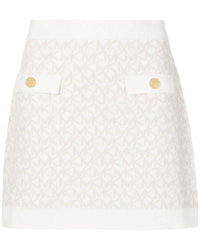 MICHAEL Michael Kors Monogram-jacquard Mini Skirt - White