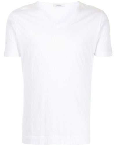 Adam Lippes T-Shirt mit V-Ausschnitt - Weiß