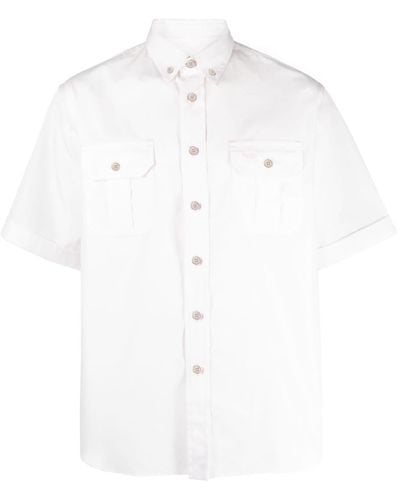 Prada Logo-embroidered cotton shirt - Bianco