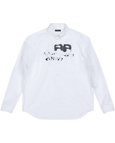 Balenciaga Hand Drawn Bb Icon Shirt - White