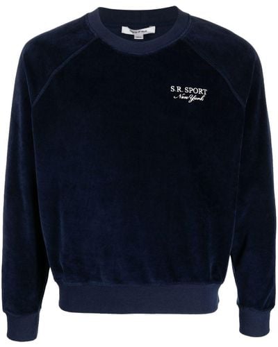 Sporty & Rich Sweatshirt mit Logo-Stickerei - Blau