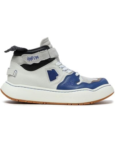 Adererror Panelled Touch-strap High-top Sneakers - Blue