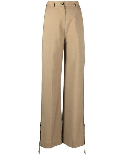 Nanushka Wide-leg Tailored Pants - Natural