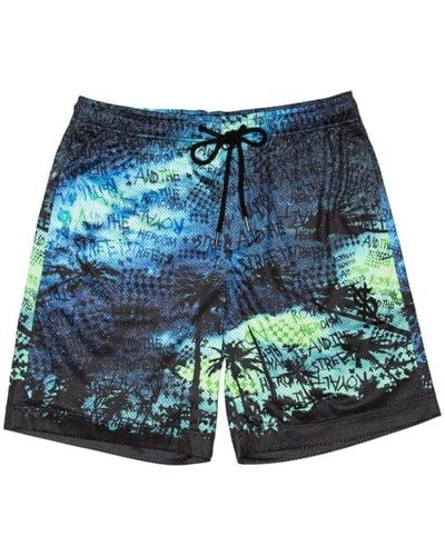 Ksubi Tropical-print Deck Shorts - Blue