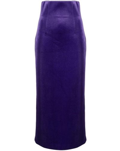 Philosophy Di Lorenzo Serafini Velvet Midi Pencil Skirt - Purple