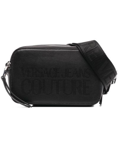 Versace Perforated-logo Cross-body Bag - Black