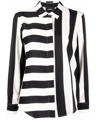 DKNY Striped Print Shirt - Black