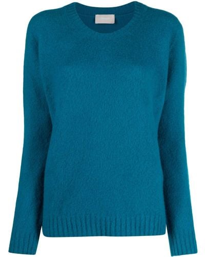 Drumohr Brushed-fleece Wool Sweater - Blue