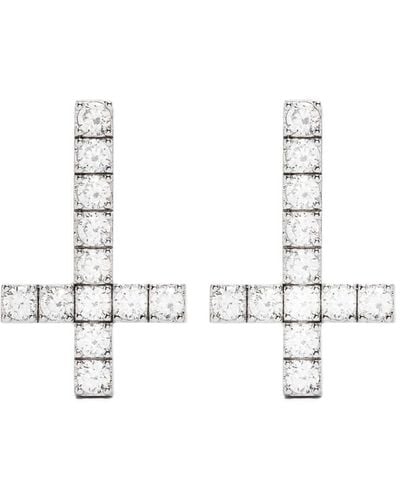 DARKAI Orecchini a bottone Reversed Cross - Bianco