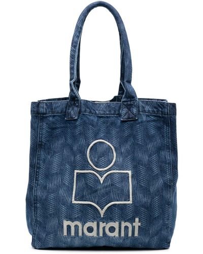 Isabel Marant Logo-embroidered Denim Tote Bag - Blue
