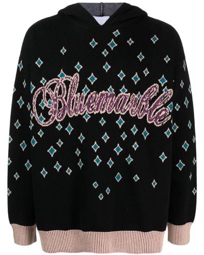 Bluemarble Rhinestone-embellished Jacquard Sweater - Black