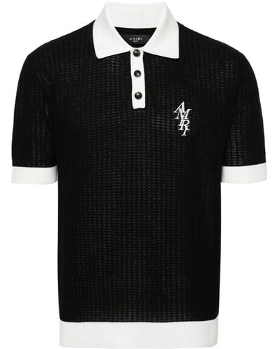 Amiri Poloshirt Met Wafelpatroon - Zwart