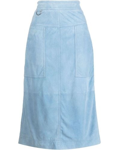 Saks Potts Suede Mid-length Skirt - Blue