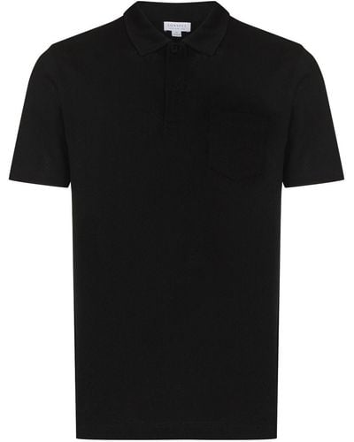 Sunspel Striped Cotton T-shirt - Black