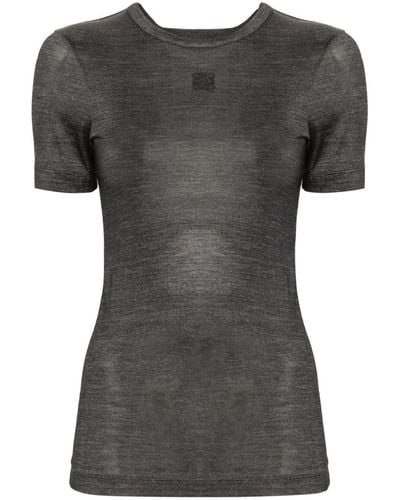 Loewe T-Shirt mit V-Ausschnitt - Grau