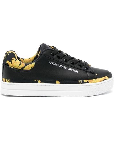 Versace Jeans Couture Chain Couture-print Low-top Trainers - Black