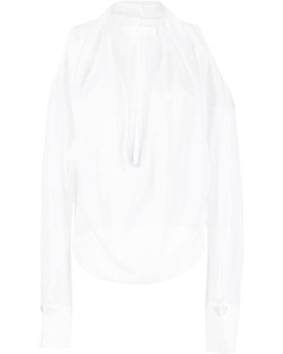Genny Bluse mit V-Ausschnitt - Weiß