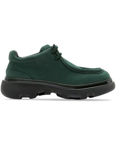 Burberry Lace-up Leather Derby Shoes - Green