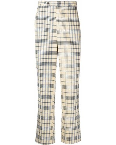 Bode Checked Straight-leg Trousers - Yellow