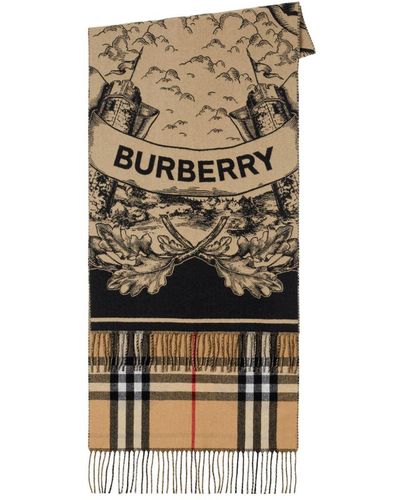 Burberry Unisex Giant Check Cashmere Scarf - Multicolor