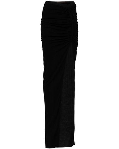 Rick Owens Waist-detail asymmetric skirt - Negro