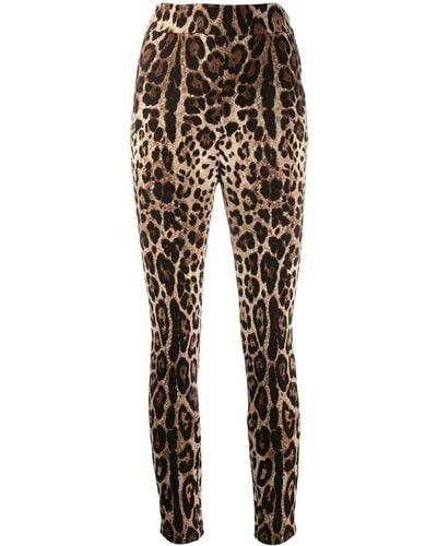 Dolce & Gabbana Leopard Print Cropped Pants - Multicolor