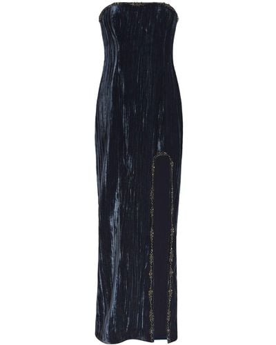 Cinq À Sept Eponine Strapless Velvet Gown - Blue