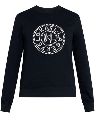 Karl Lagerfeld T-shirt Hotfix Logo a maniche lunghe - Blu