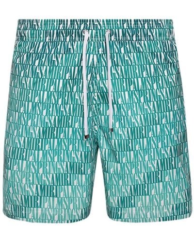 Amiri X Palm Springs Graphic-print Swim Shorts - Green