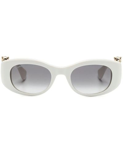 Cartier Panthère C Rectangle-frame Sunglasses - Grey