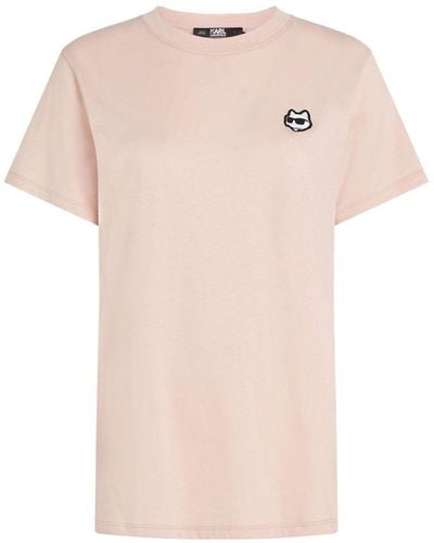 Karl Lagerfeld Ikonik 2.0 Logo-patch T-shirt - Pink
