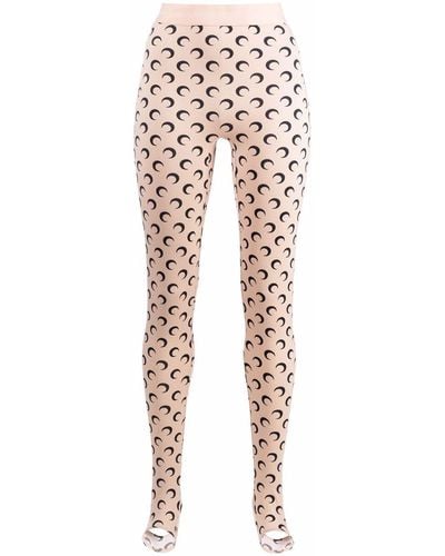 Marine Serre Leggings mit Mond-Print - Mehrfarbig