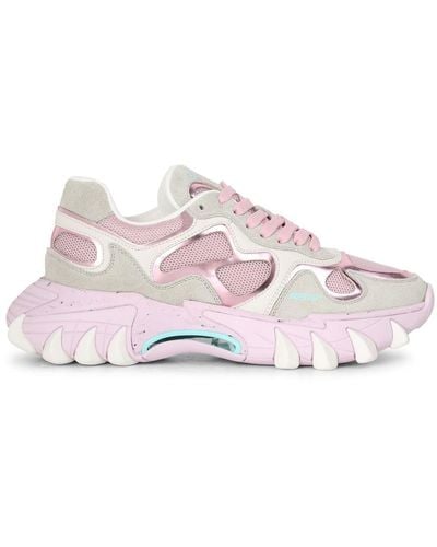 Balmain B-east Mixed Media Sneakers - Pink