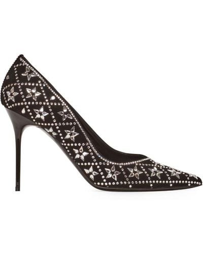 Balmain Ruby 95mm Crystal-embellished Court Shoes - Metallic