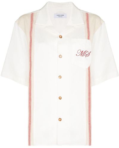 Marine Serre Tea-towel Logo-embroidered Shirt - White