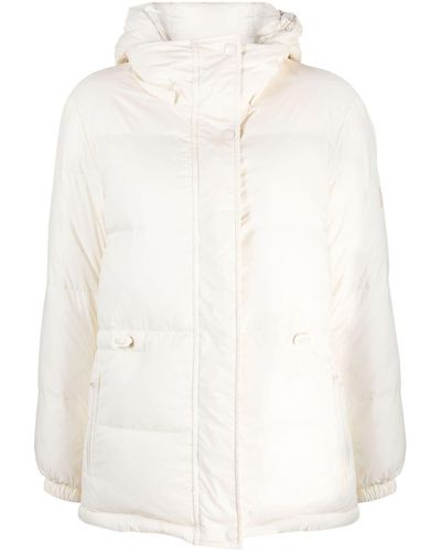 Yves Salomon Logo-patch Hooded Padded Jacket - White