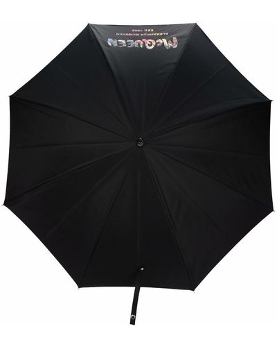 Alexander McQueen Parapluie à logo imprimé - Noir