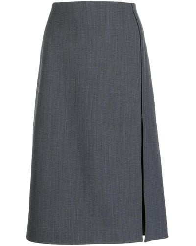 N°21 Falda de talle medio con abertura lateral - Gris