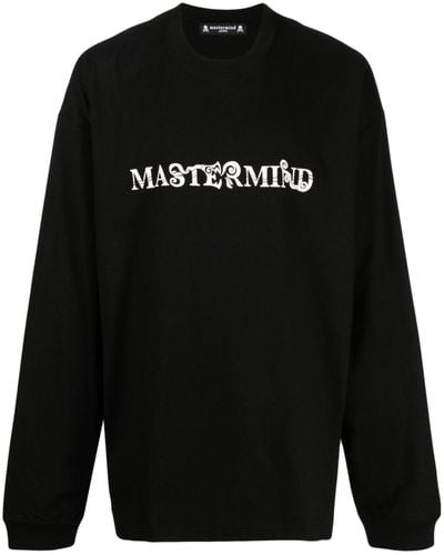 Mastermind Japan T-shirt a maniche lunghe con stampa - Nero