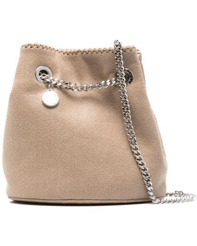 Stella McCartney Falabella Logo-charm Shoulder Bag - Natural