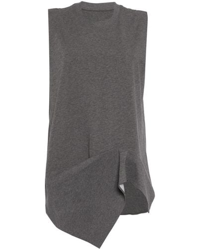 JNBY Asymmetric-hem Cotton T-shirt - Grey