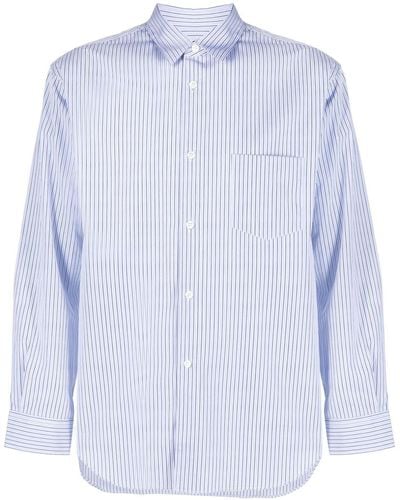 Comme des Garçons Stripe-print Long-sleeved Shirt - Blue